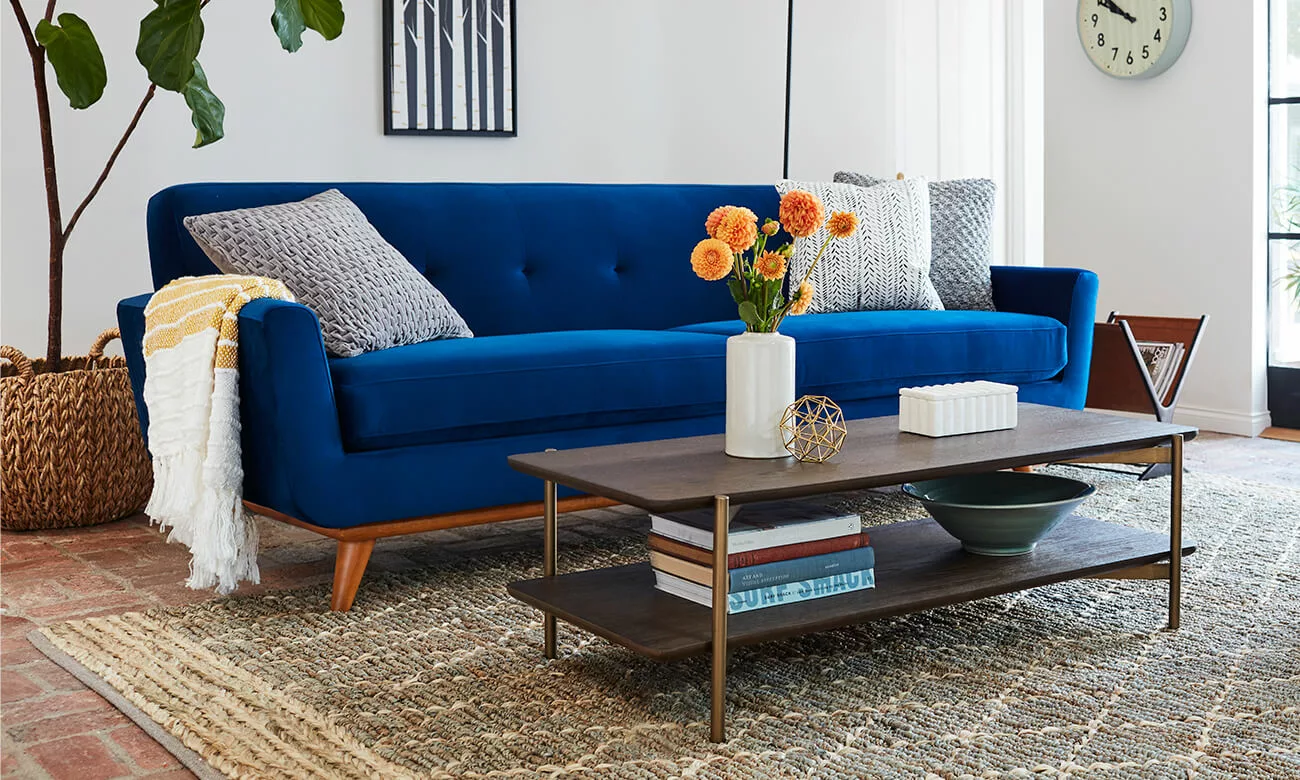 Apt2B blue sofa