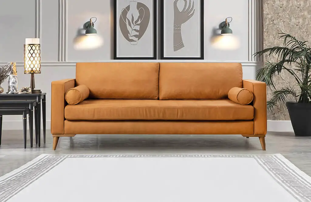 Article Mid-century modern leather sofa | Poly Bark